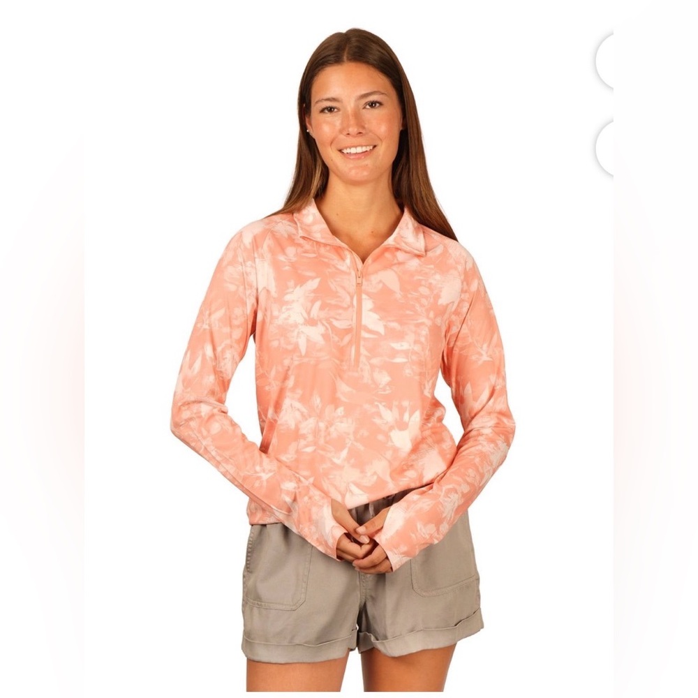 Reel Life Women's Half Zip UV Top size large orange